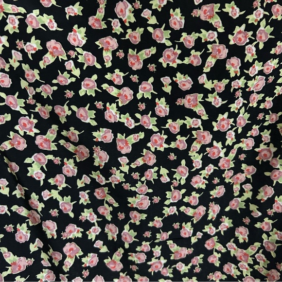 Danny & Nicole Black Ditsy Floral V-Neck Maxi Dress 90s Y2K Sz 14 - Picture 2 of 6